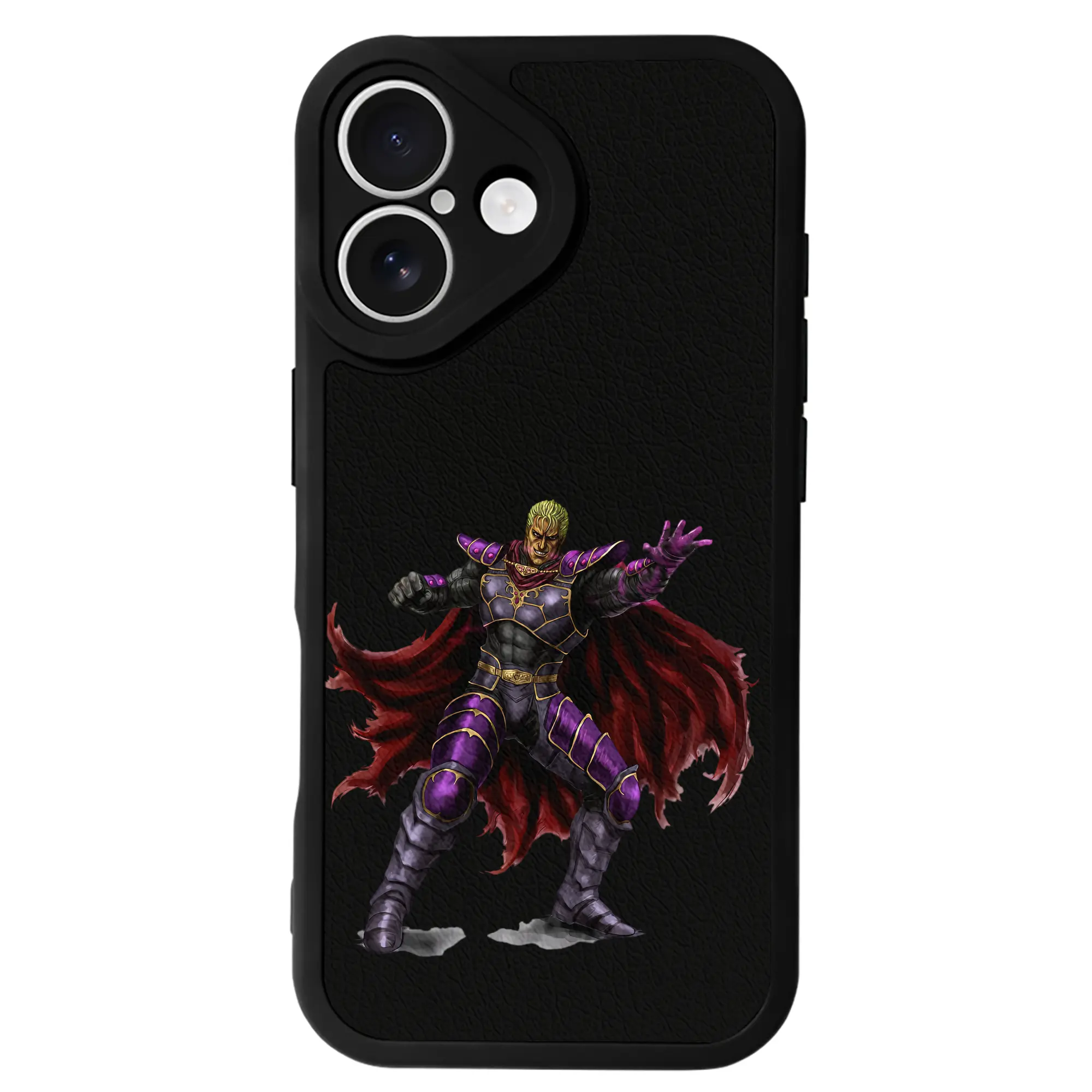 北斗の拳 グッズ,カイオウ - IPhone 16シリーズ対応 ・ シリコンスマホケース ・ レザー調 ・ 高精度フィット ・ 耐衝撃 ・ ワイヤレス充電対応 ・ 精密カット